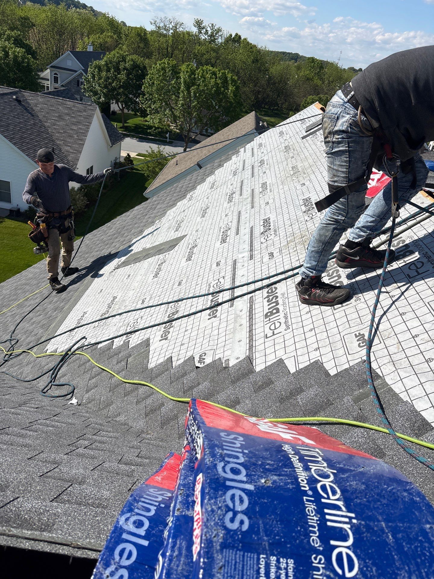 Residential roof replacement with synthetic underlayment completed by Joyland Roofing in Lancaster, PA.
