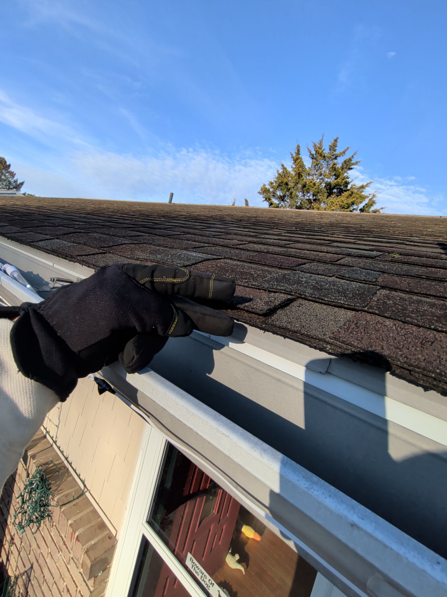 Lifted and deteriorating asphalt shingles identified during a roof replacement inspection on Boundary Avenue in Hanover, PA.