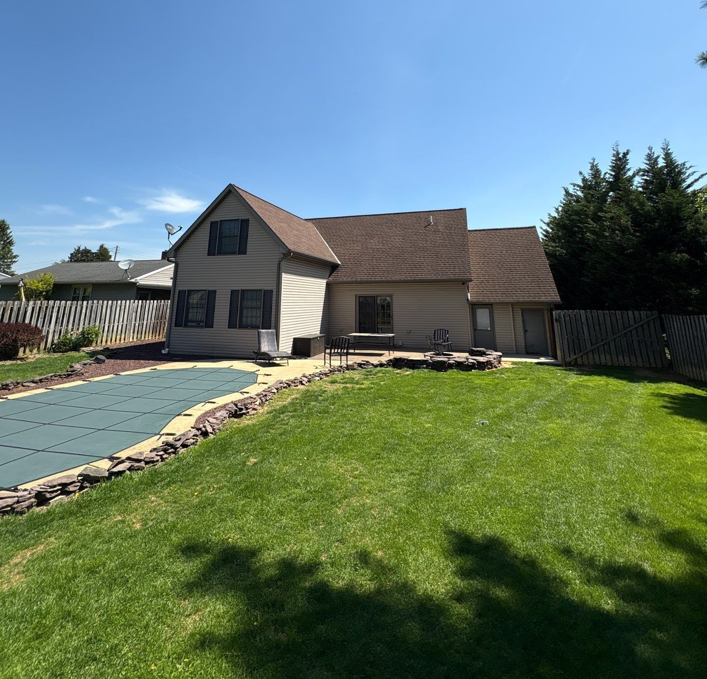 Completed asphalt shingle roof replacement on a home along Lincoln Drive in Hanover, PA by Joyland Roofing.