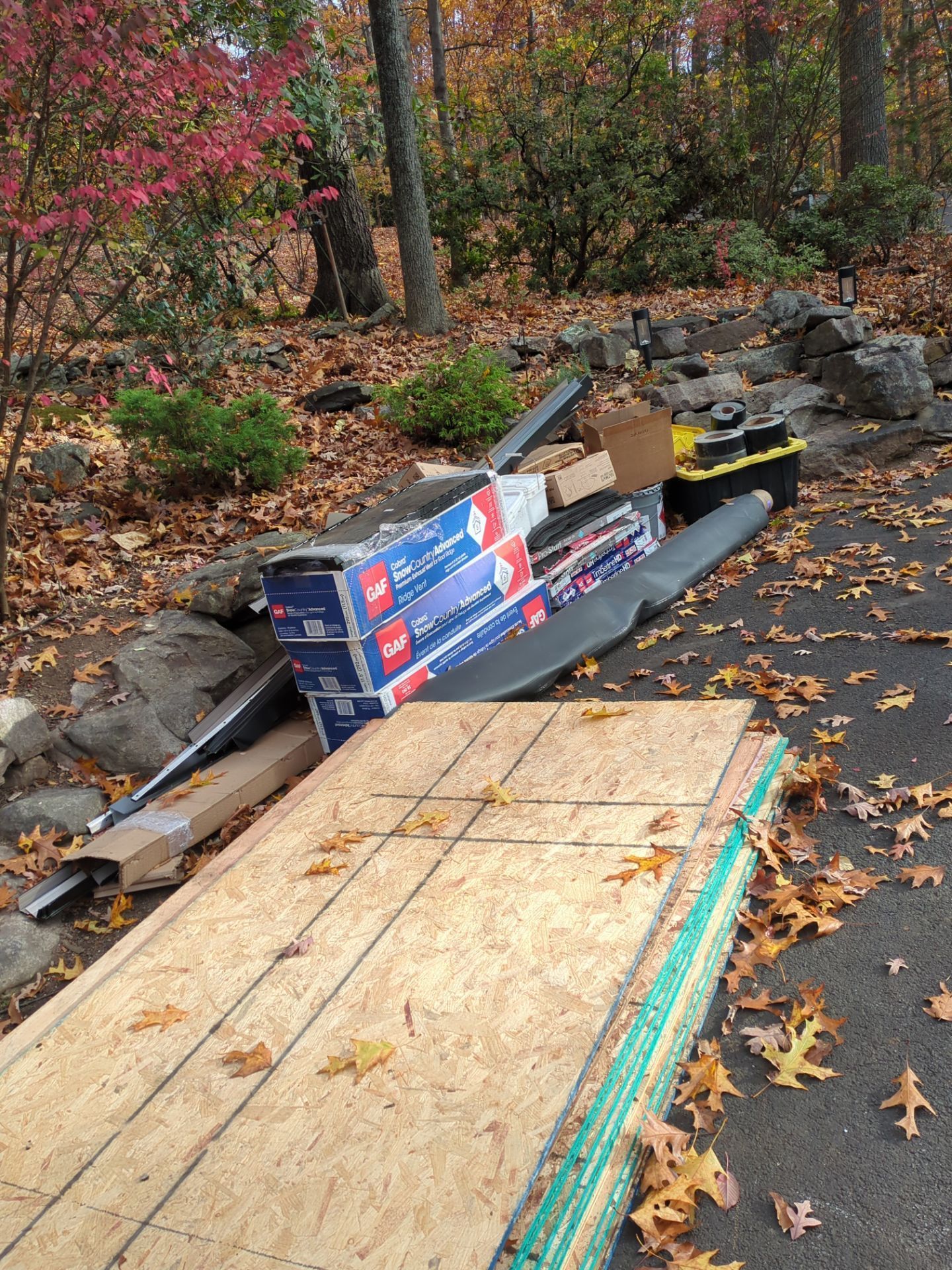 Roof replacement materials delivered for a residential roofing project on Spring Hill Lane in Enola, PA.