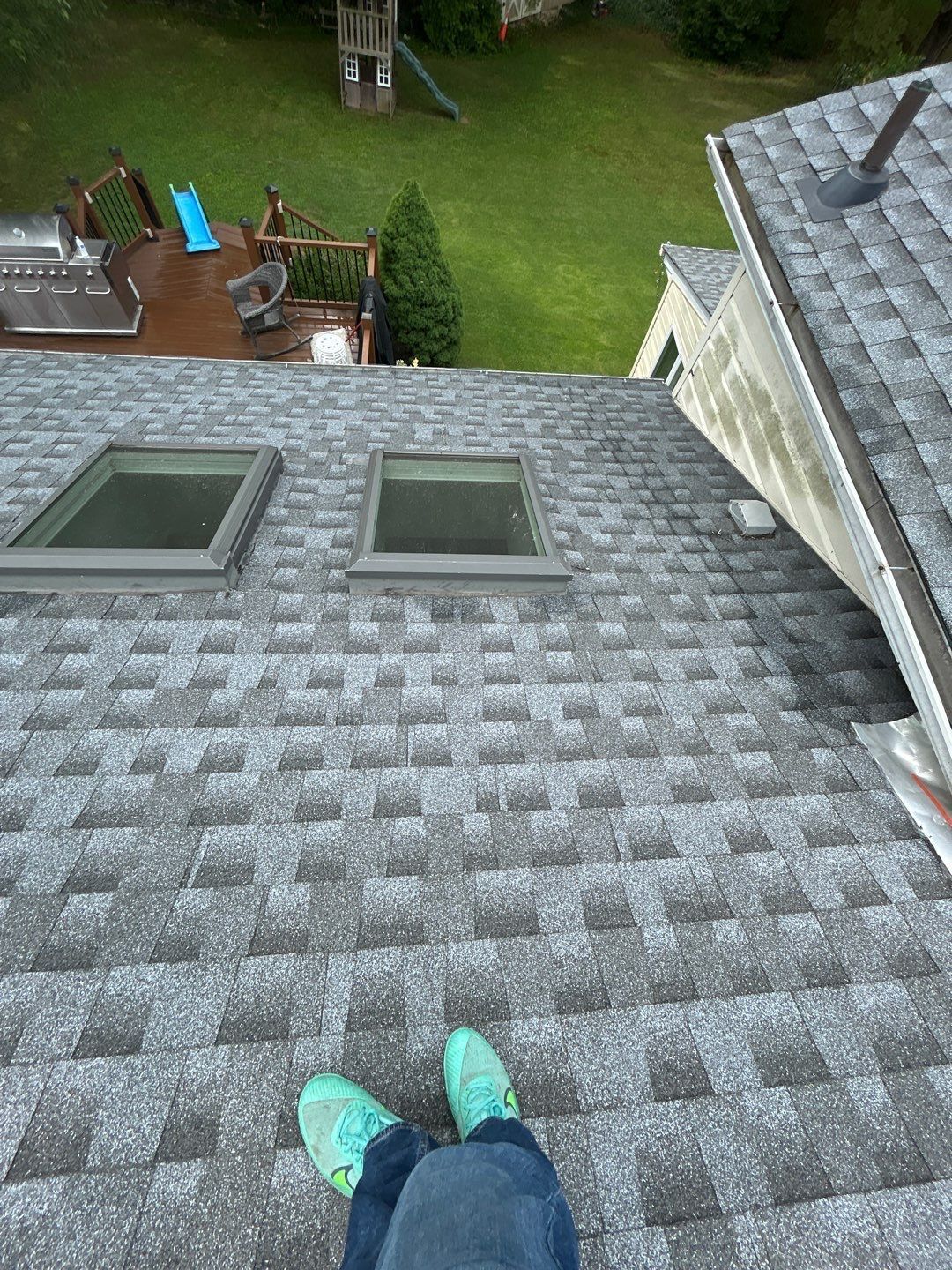 Completed roof replacement with skylights on Oakland Avenue in Lansdale, PA