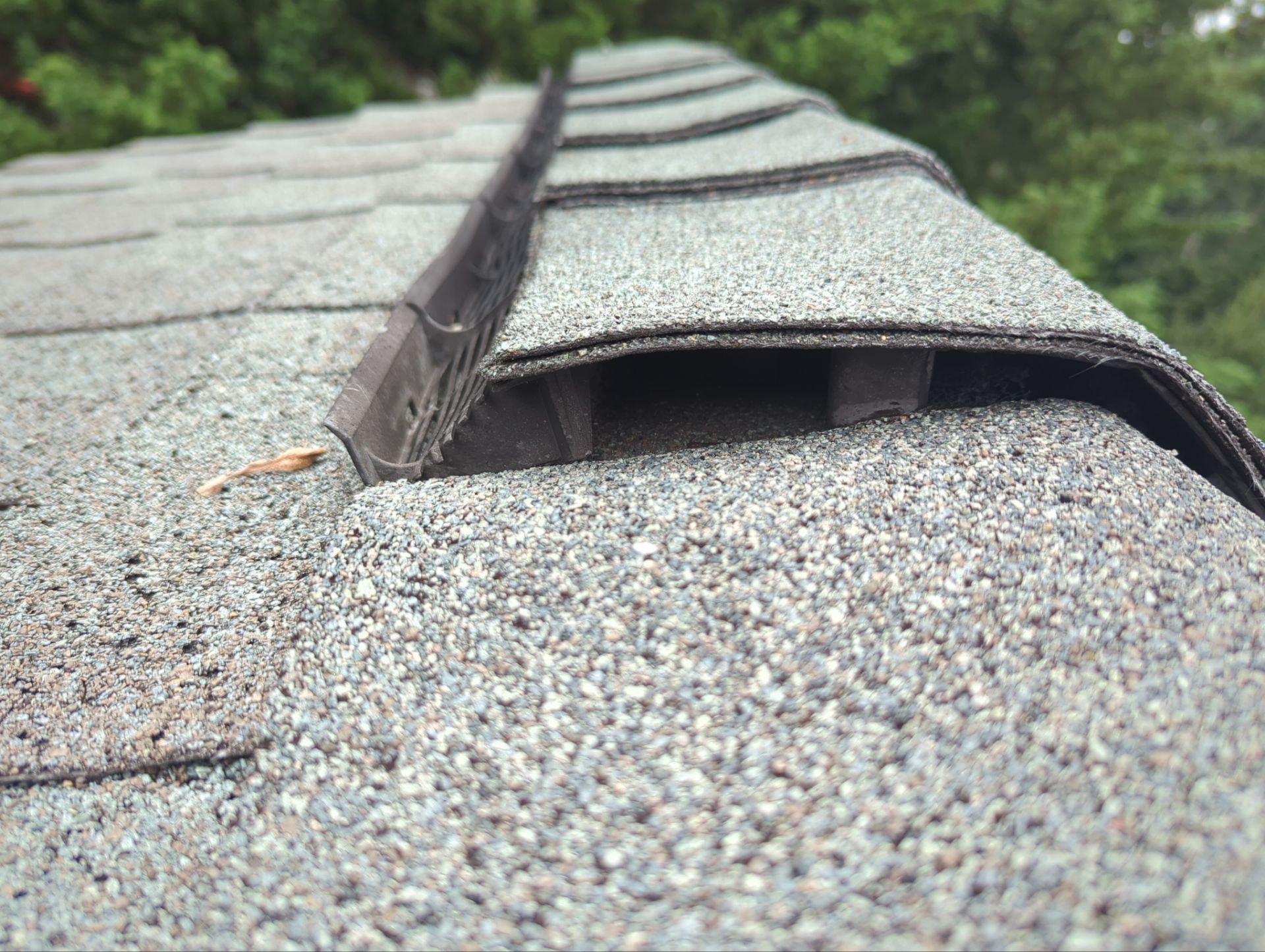 Damaged roof ridge requiring replacement on Old Gulph Road in Penn Wynne PA