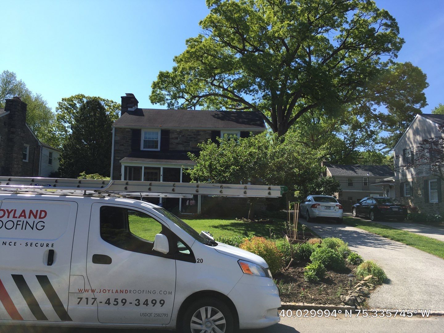 Roof replacement process at a residential home on Old Oaks Road in Bryn Mawr, PA