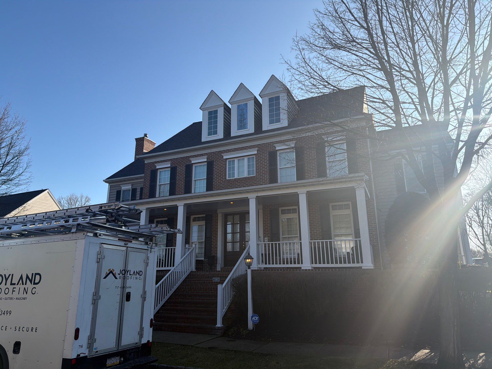 Large custom home roof replacement completed by Joyland Roofing in Lancaster, PA.