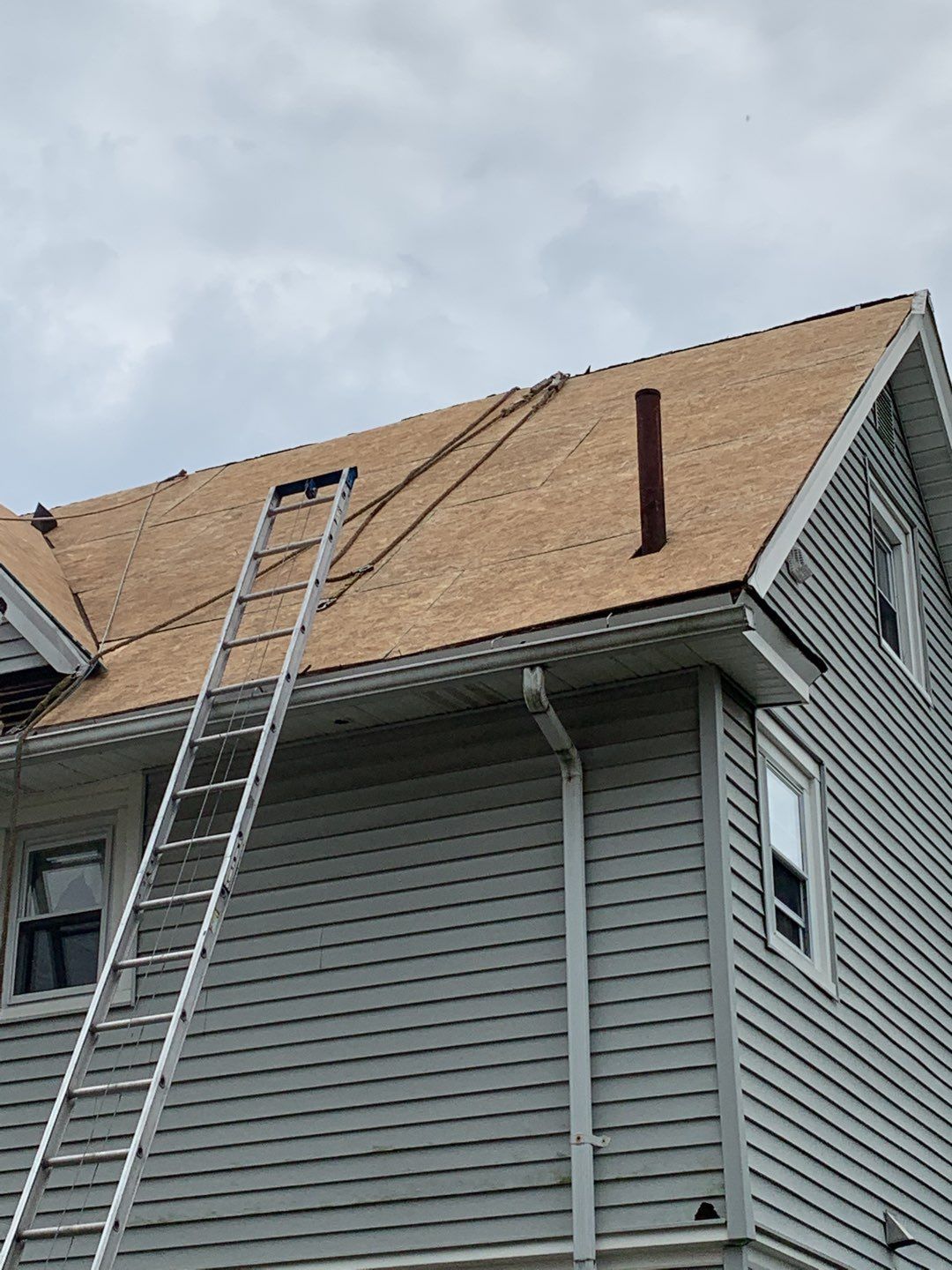 Roof replacement with new roof decking on Iona Avenue in Narberth, PA