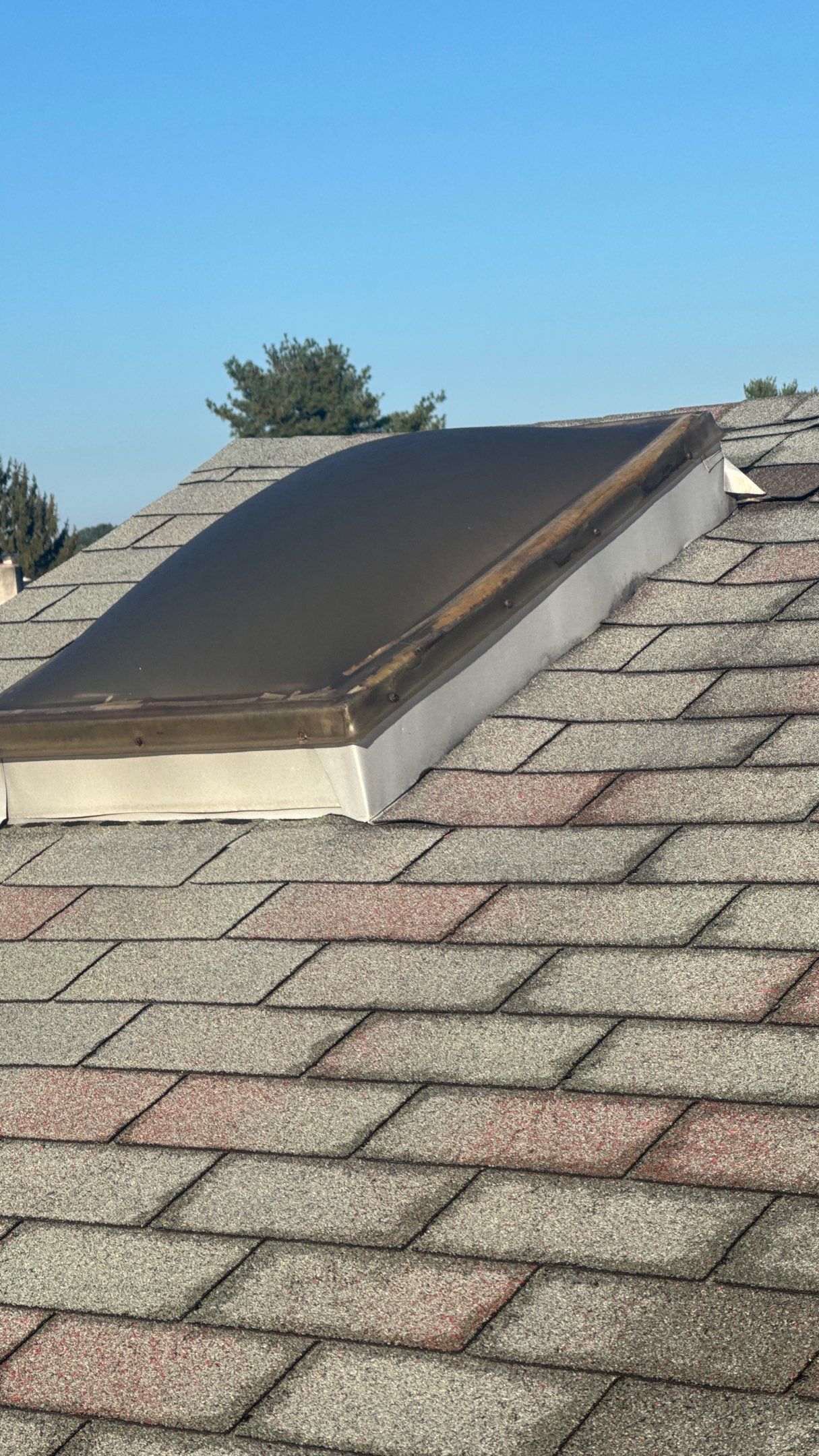Asphalt shingle roof and skylight detail on Walnut Ridge Drive