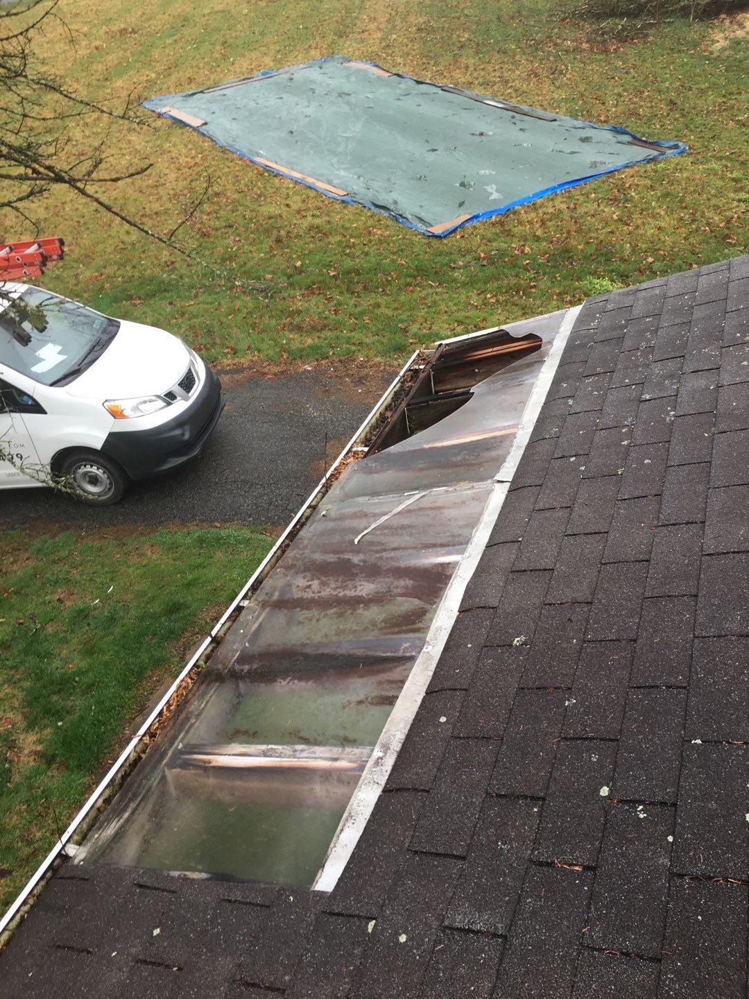 Roof valley repair with metal valley flashing on Locksley Road in Glen Mills PA