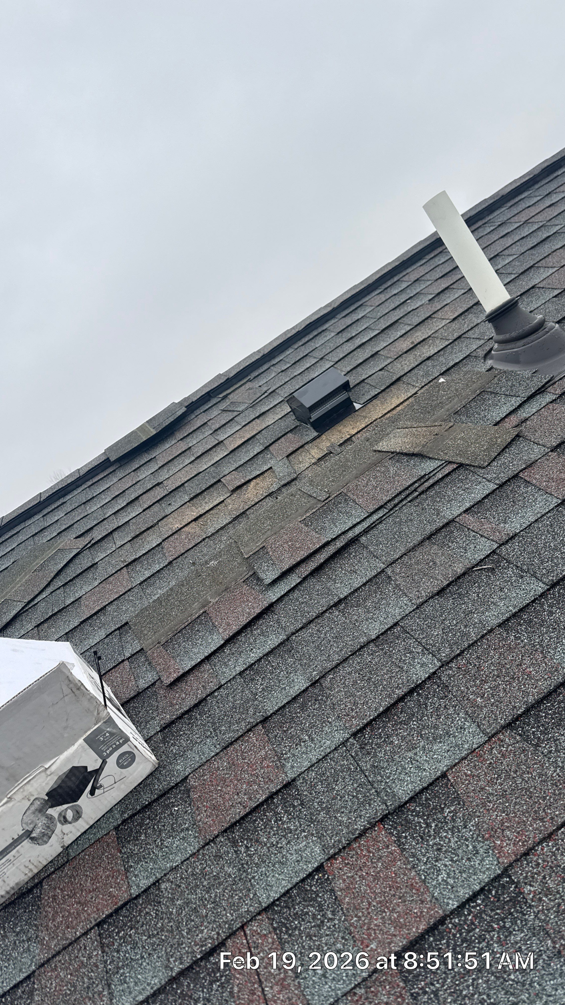 Roof vent and plumbing vent repair on an asphalt shingle roof at a home on Village Drive in Newmanstown, PA.