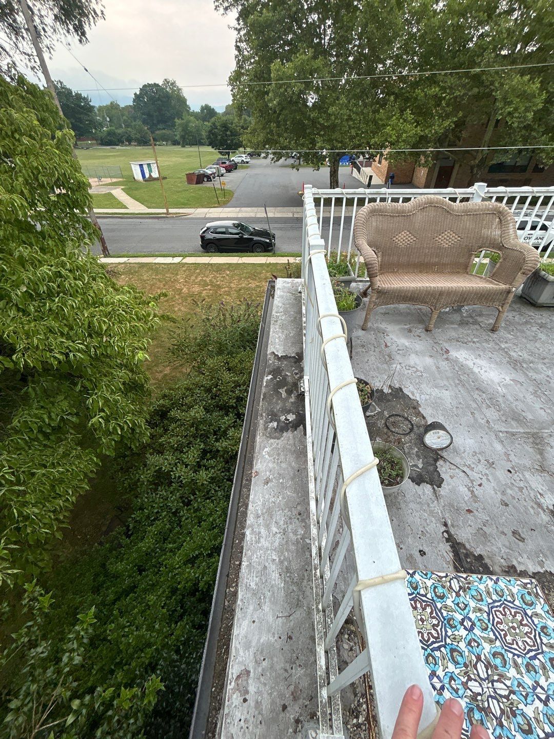 Flat roof replacement with rooftop deck on a home along Snyder Street in Reading, PA.