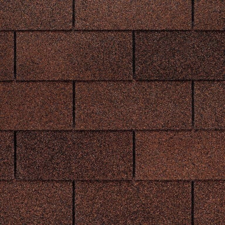 Brown asphalt roofing shingles.