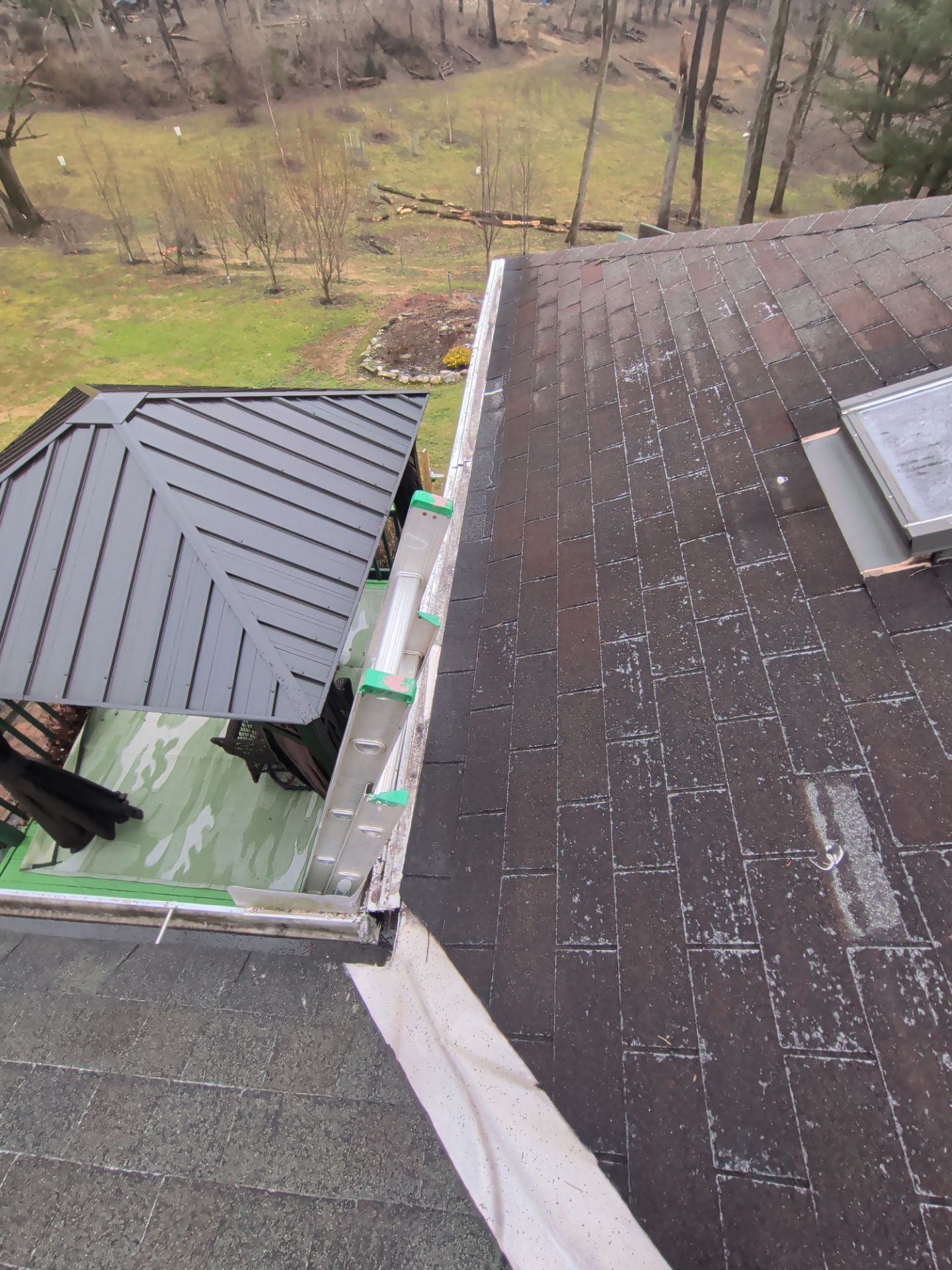 Roof replacement in progress on Witmer Twinlane in Millersville, PA featuring new architectural shingles and upgraded roof protection.