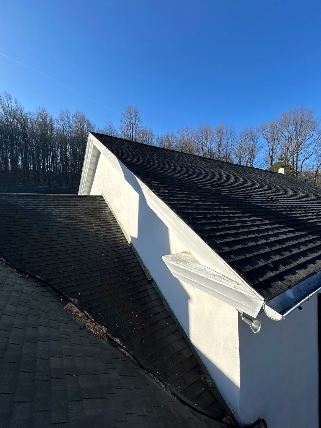 Completed asphalt shingle roof replacement on Zion Road