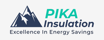 Logo: dark blue mountain range, green text