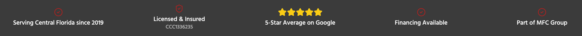 Dark horizontal navigation bar with several menu icons and labels, including a star rating icon.