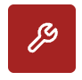 White wrench icon on a red square button.