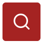 White magnifying glass search icon on a red square button