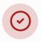 Red checkmark inside a circle on a pale pink background.
