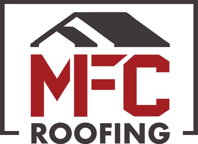 MFC Roofing logo with dark gray roof icon above red “MFC” and gray “ROOFING” text