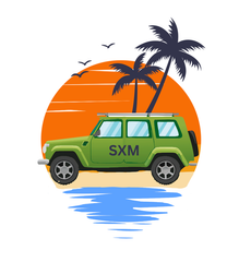 Green jeep with