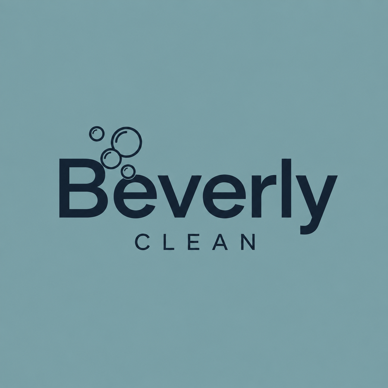 Un letrero de neón que dice Beverly Clean con burbujas alrededor.