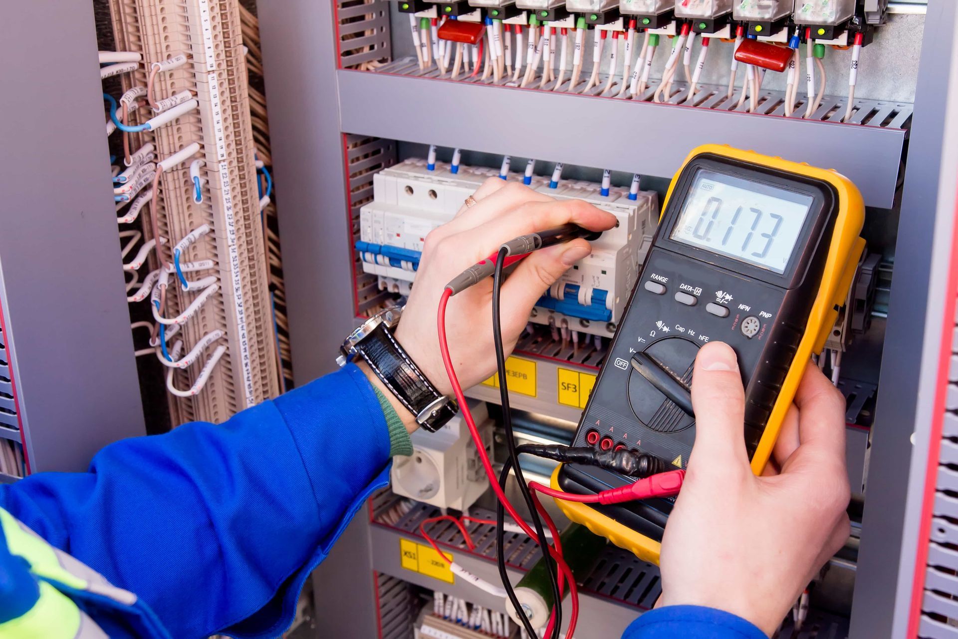Multimeter Is In Hands Of Engineer