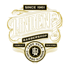 Logo for Linden Barbershop: Gold and black design with text and barber pole. Includes "Since 1961" and location "Chicago, Illinois."