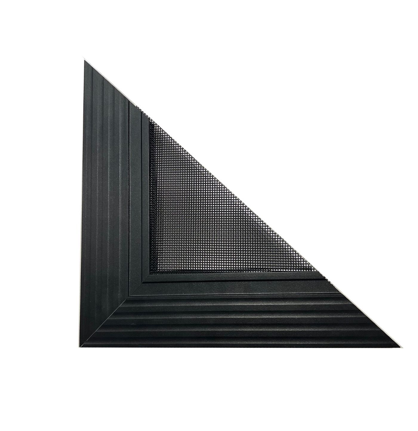 Black triangular decorative corner frame with textured inset — Datco Windows & Doors Pty Ltd In South Murwillumbah, NSW