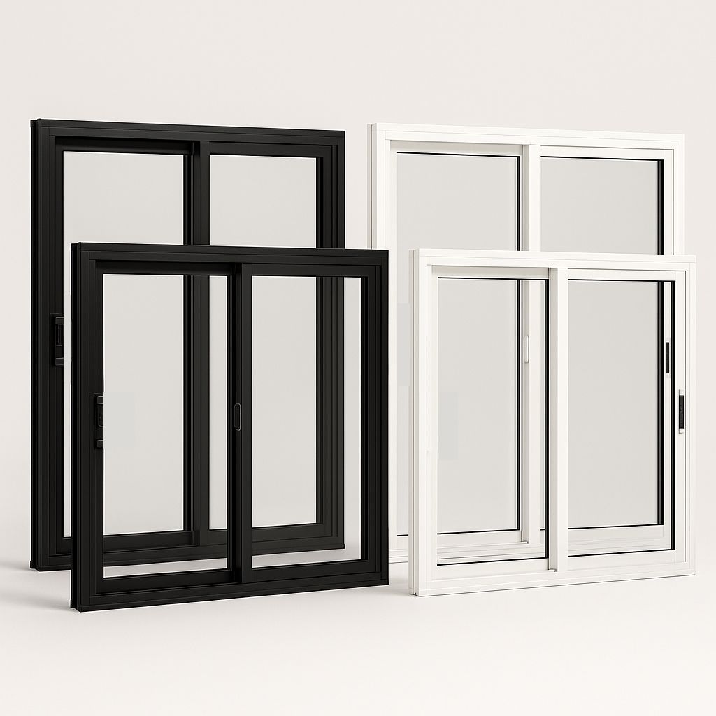 Black and white double-pane casement windows — Datco Windows & Doors Pty Ltd In South Murwillumbah, NSW