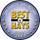 A logo for san marcos daily record best of hays 2021