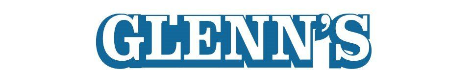 Blue-and-white GLENN'S logo on a white background