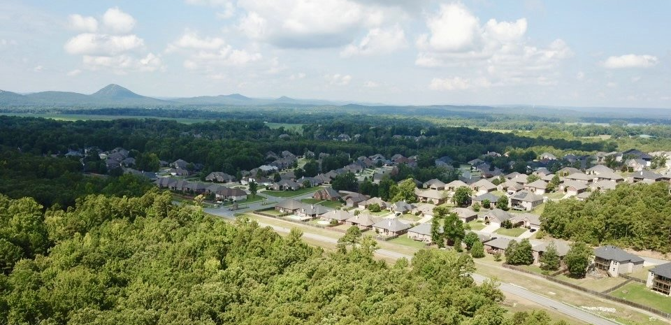 birds eye view of ridgeview trail and the lots that are available to build new construction home by hines homes
