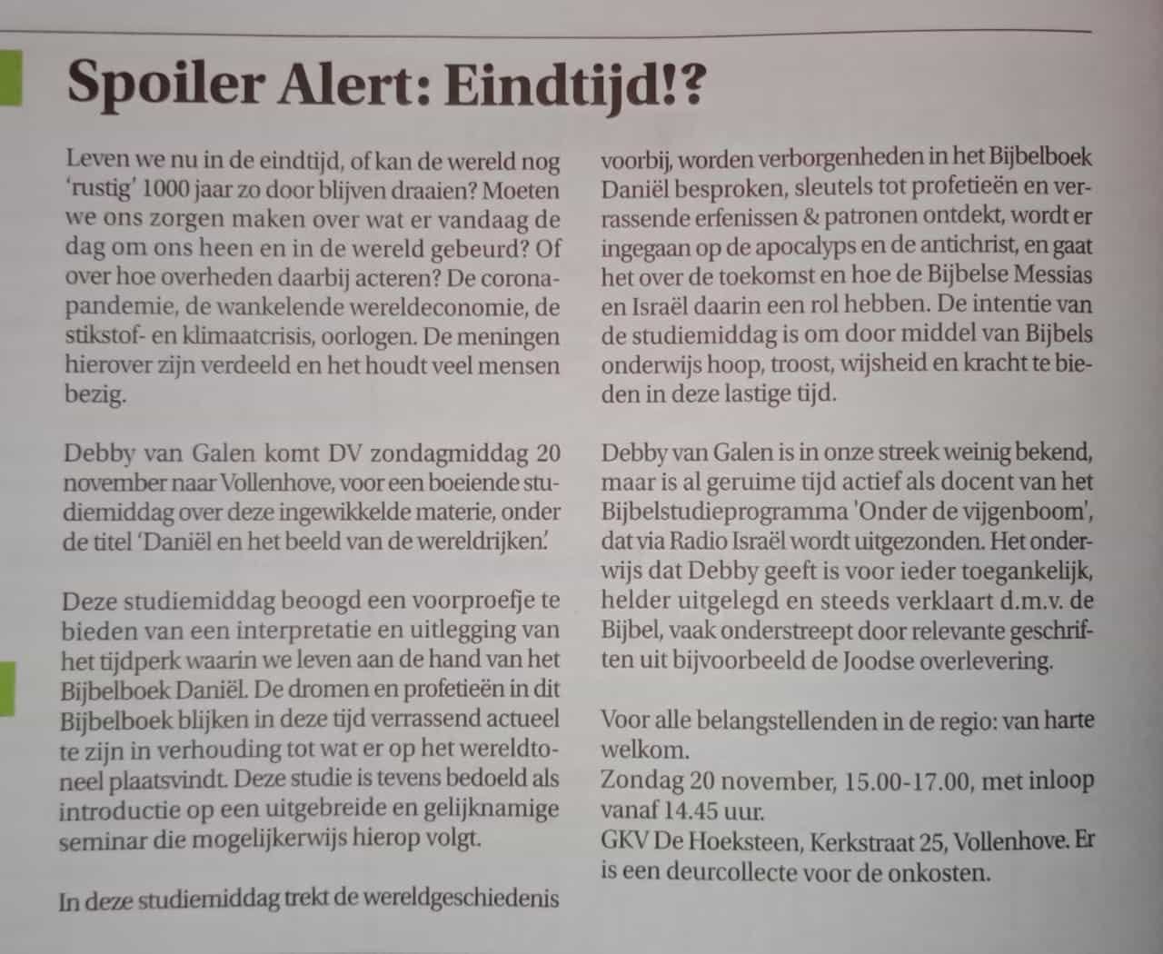 Krantenartikel: 