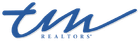 Blue cursive "tm" logo with "REALTORS" below.
