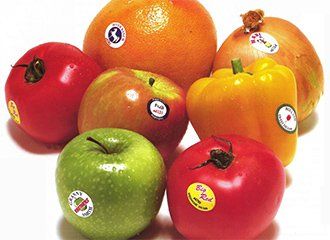 A group of fruits and vegetables including apples tomatoes and peppers