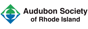 Logo of the Audubon Society of Rhode Island, featuring birds within a diamond shape, green and blue.