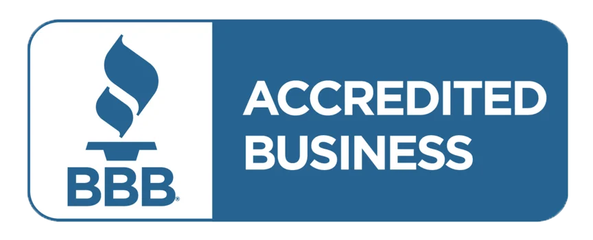 BBB Accredited Business blue and white logo badge