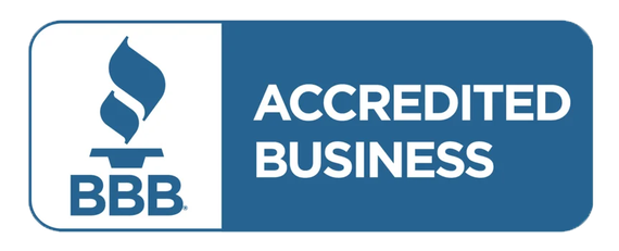 BBB Accredited Business blue and white logo badge