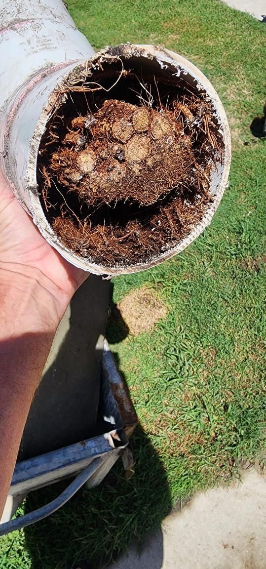 A Person is Holding a Pipe Filled With Dirt in Their Hand — Jet 'N' Drain Pty Ltd In Kawungan, QLD