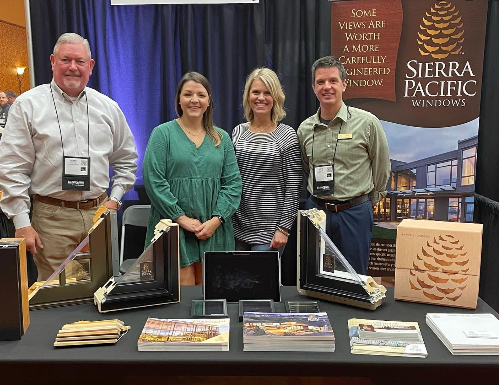 Tradeshow booth with clients