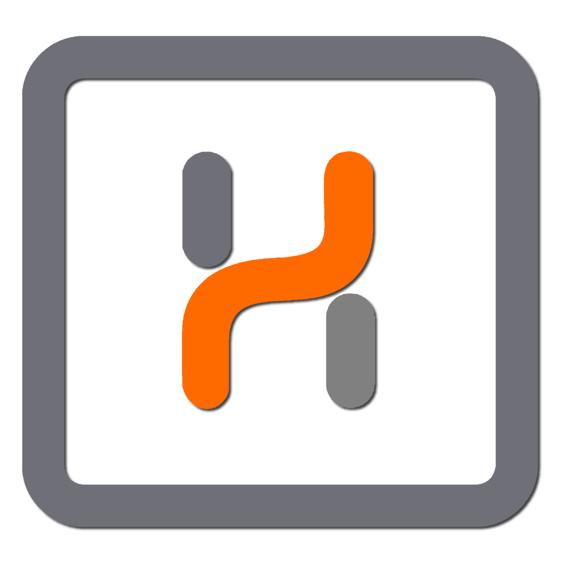 a square with a letter h inside of it .