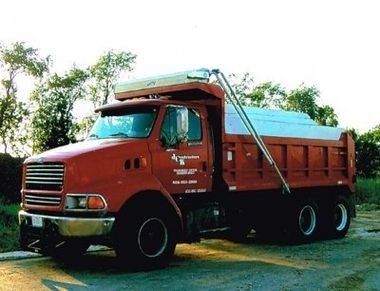 Side View of Red Truck — Kane County, IL — JCK Topsoil