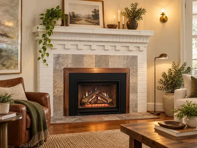 Tile fireplace