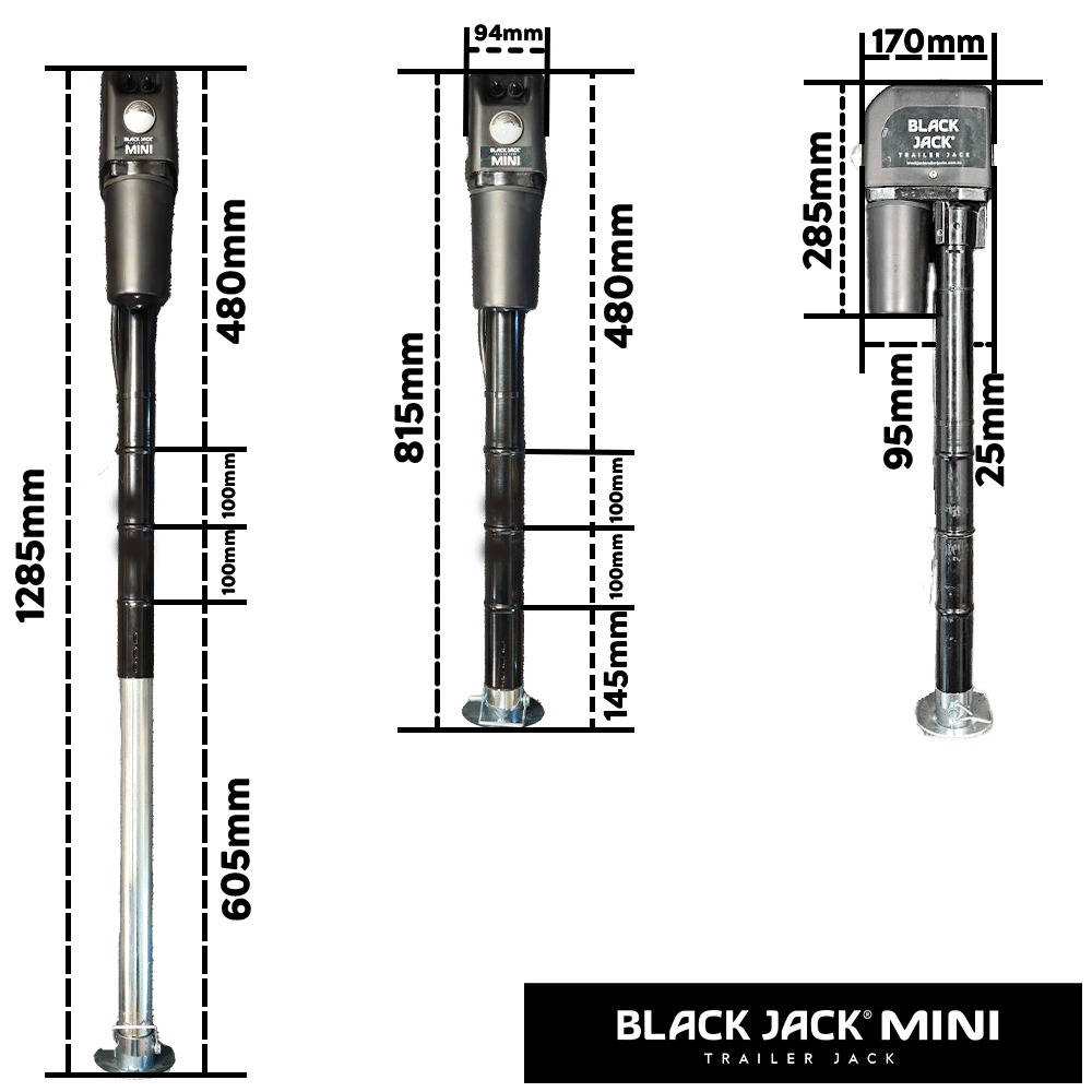 Black Jack Trailer Jack – Mini with folding leg