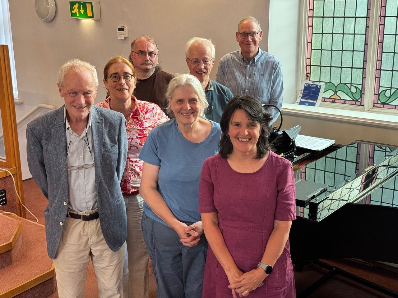 Morpeth Music Society 2026 committee at AGM by the MMS piano