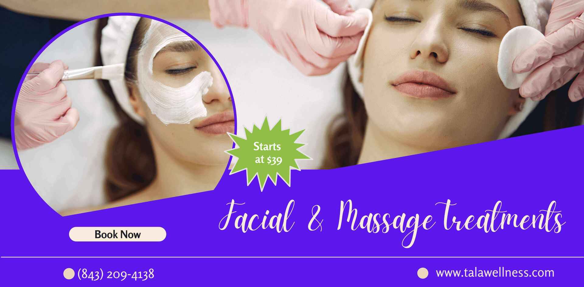 Book our Facial and Massage Treatments Facial and Massage Treatments