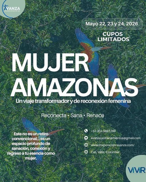 Póster verde de “Mujer Amazonas” sobre viaje femenino a Recoleta, Sara y Hernán, con fecha y cupos limitados