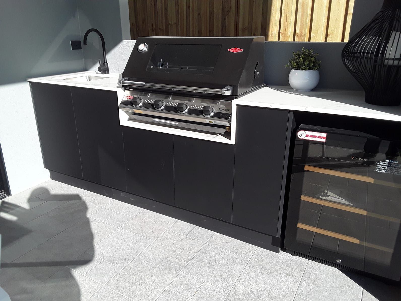 Outdoor Kitchen With BBQ Grill — Bulimba, QLD — D&S Cabinets