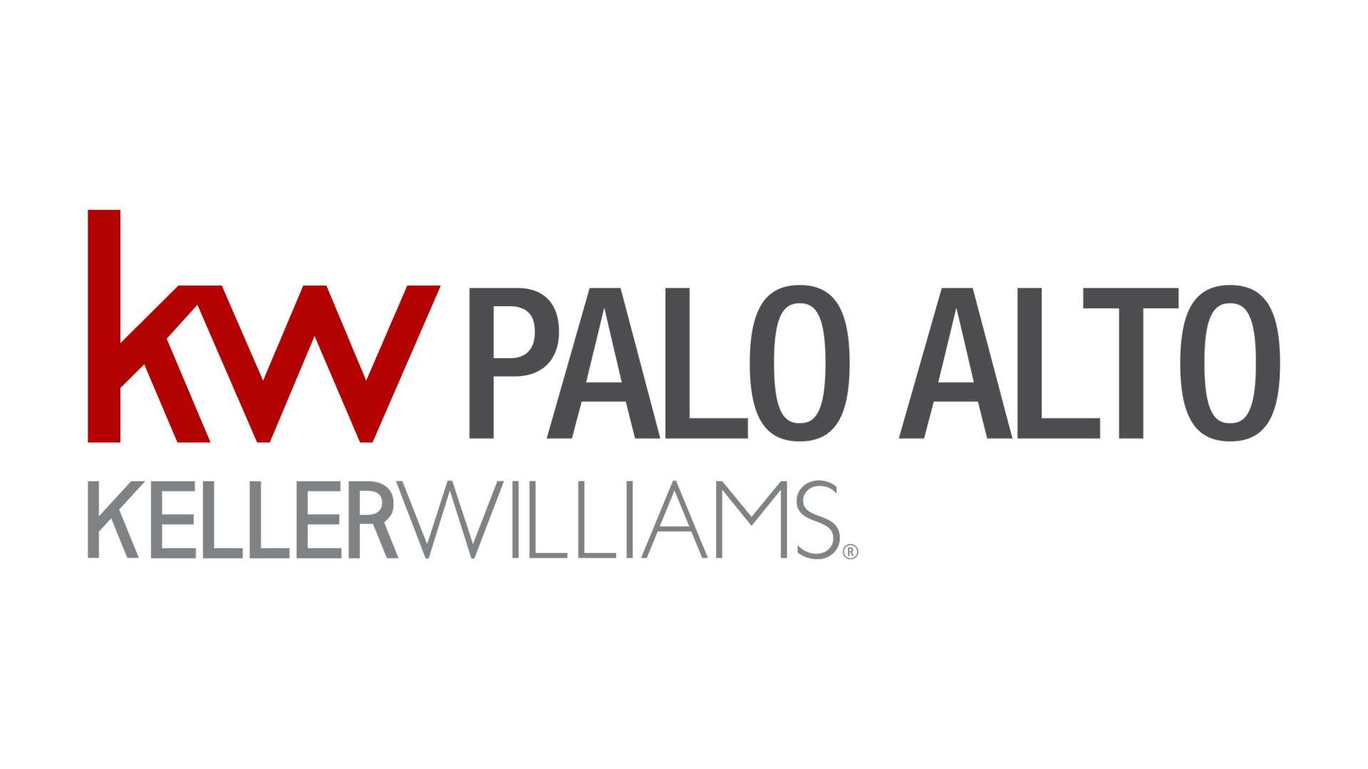 The logo for kw palo alto keller williams is red and black.