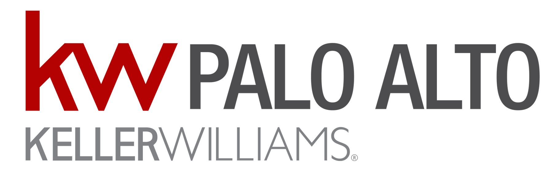 The logo for kw palo alto keller williams is red and black.