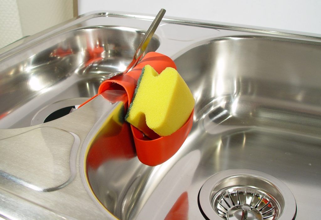 Dual stainless steel sink with garbage disposal Dual stainless steel sink with garbage disposal